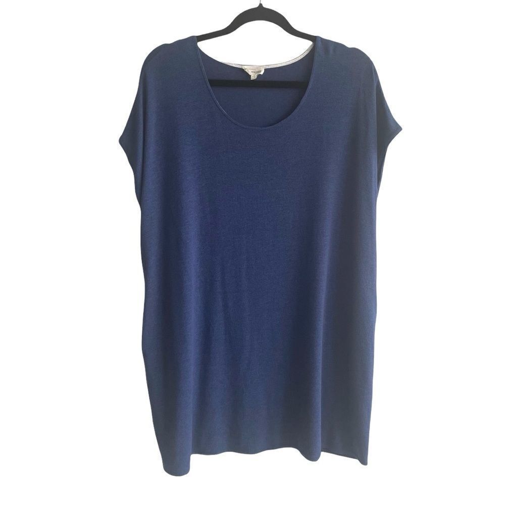 ARITZIA Wilfred Free Lorelei Oversized Relaxed Scoop Neck Mini Dress Blue XXS